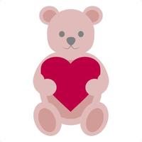 teddy bear holding heart vector