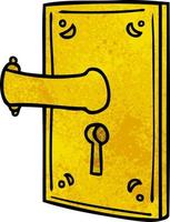 textured cartoon doodle of a door handle vector