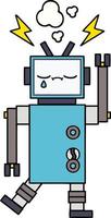 lindo robot de dibujos animados vector