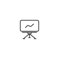Presentation board line icon. linear style sign for mobile concept and web design. Outline vector icon. Symbol, logo illustration. Vector graphic