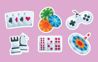 Set of Game Night Stickers vector