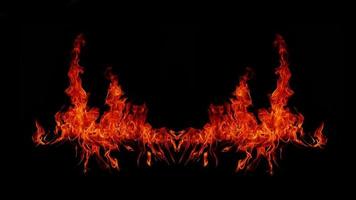 Flame Flame Texture For Strange Shape Fire Background Flame meat that is burned from the stove or from cooking. danger feeling abstract black background Suitable for banners or advertisements. photo