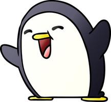 gradient cartoon kawaii of a cute penguin vector