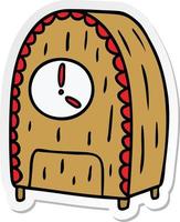 sticker cartoon doodle of an old fashioned clock vector