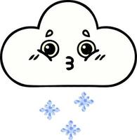 nube de nieve de dibujos animados de estilo cómic vector