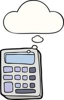 cartoon calculator and thought bubble vector