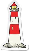 sticker of a cartoon light house vector