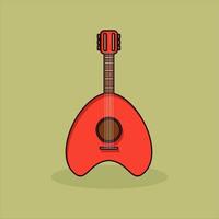 guitarra roja para musica vector