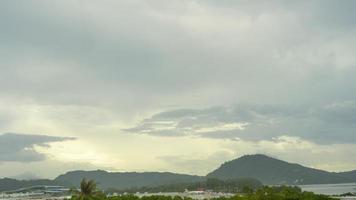 Panoramablick auf den Flughafen Phuket, Zeitraffer video