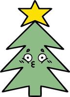 cute cartoon christmas tree vector