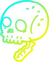 cold gradient line drawing cartoon spooky skull vector