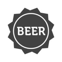 signo de cerveza glifo icono negro vector