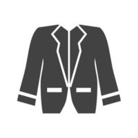 elegante chaqueta glifo icono negro vector