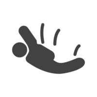 Sky Diver Glyph Black Icon vector