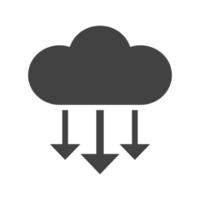 Cloud Input Glyph Black Icon vector