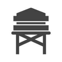 Water Tower Glyph Black Icon vector