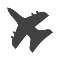 Fighter Plane Glyph Black Icon vector