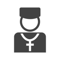 Priest Glyph Black Icon vector