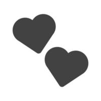 Hearts Glyph Black Icon vector