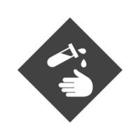 Corrosive Hazard Glyph Black Icon vector