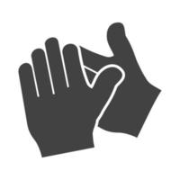 Clapping Hands Glyph Black Icon vector