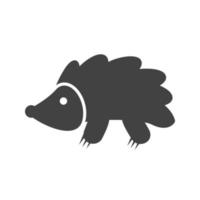 Hedgehog Glyph Black Icon vector