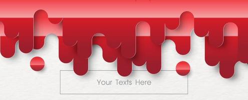 2 Layer glossy blood dropping in flat design on paper pattern and white background with space for texts. vector