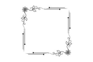 vector de marco de flores, marco de dibujo de mano floral, vector libre