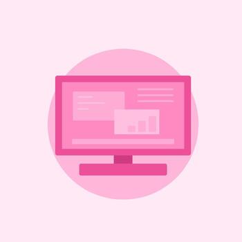 computer screen flat illustration vector