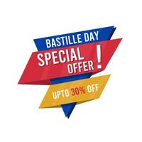 bastille day sale ribbon banner template vector