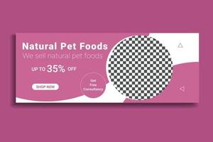 pet social media cover template,  web banner design, social media template, free vector