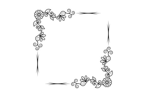 flower frame vector, floral hand drawing frame, free vector