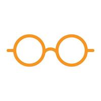 eps10 orange vector round eyeglasses icon or logo in simple flat trendy modern style isolated on white background