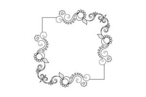 flower frame vector, floral hand drawing frame, free vector