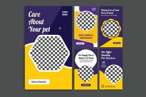 pet social media story template design pet story design vector