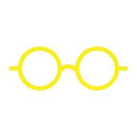 eps10 yellow vector round eyeglasses icon or logo in simple flat trendy modern style isolated on white background