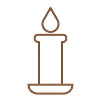 eps10 brown vector candle line art icon or logo in simple flat trendy modern style isolated on white background