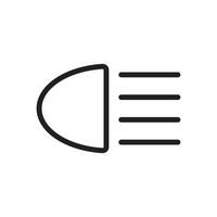 eps10 black vector headlight signal line art icon or logo in simple flat trendy modern style isolated on white background