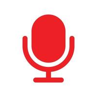 eps10 icono de micrófono vectorial rojo o logotipo en un estilo moderno y plano simple aislado en fondo blanco vector