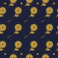 Sunflower Seamless Pattern vector