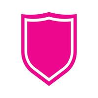 eps10 pink vector shield solid icon or logo in simple flat trendy modern style isolated on white background