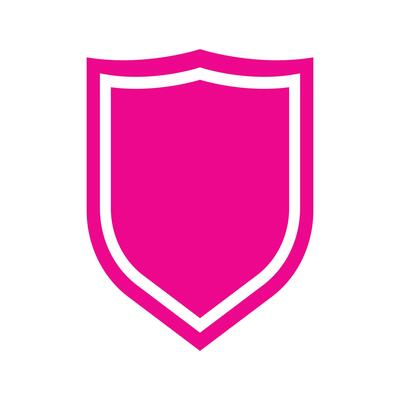 eps10 pink vector shield solid icon or logo in simple flat trendy modern style isolated on white background