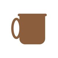 eps10 brown vector coffee cup solid icon or logo in simple flat trendy modern style isolated on white background
