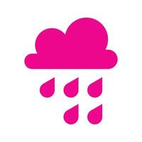 eps10 rosa vector lluvia icono sólido o logotipo en estilo moderno plano simple aislado sobre fondo blanco