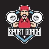 cartoon mascot sport angry coach design vector