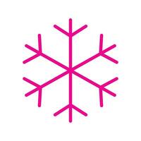 eps10 pink vector snowflake icon or logo in simple flat trendy modern style isolated on white background