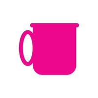 eps10 pink vector coffee cup solid icon or logo in simple flat trendy modern style isolated on white background