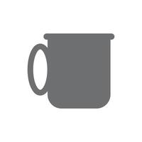 eps10 vector gris taza de café icono sólido o logotipo en un estilo moderno plano simple aislado en fondo blanco