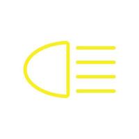 eps10 yellow vector headlight signal line art icon or logo in simple flat trendy modern style isolated on white background