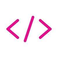 eps10 icono de arte de línea de código vectorial rosa o logotipo en estilo moderno plano simple aislado en fondo blanco vector